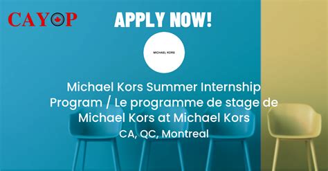 michael kors corporate internship program|Michael Kors outlet job.